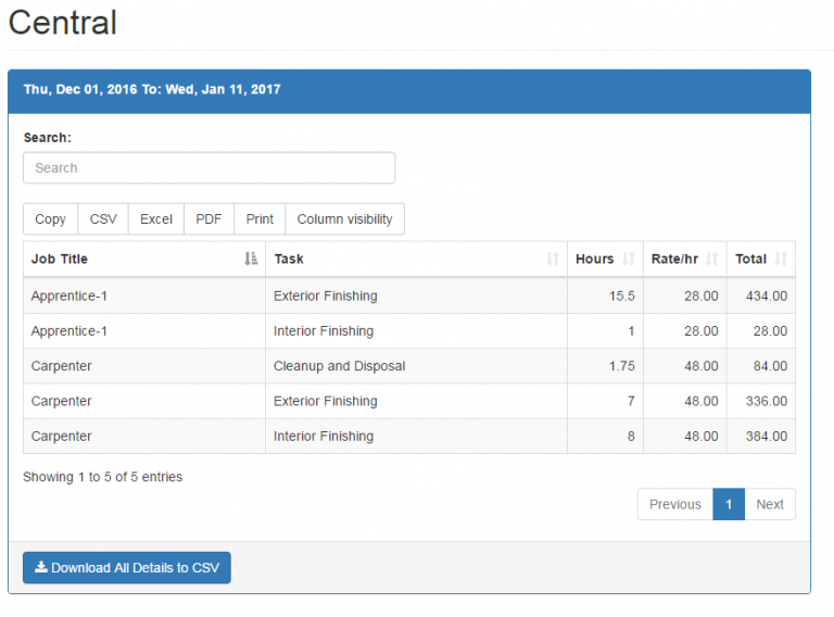 Explore 1 online timesheet system construction and trades
